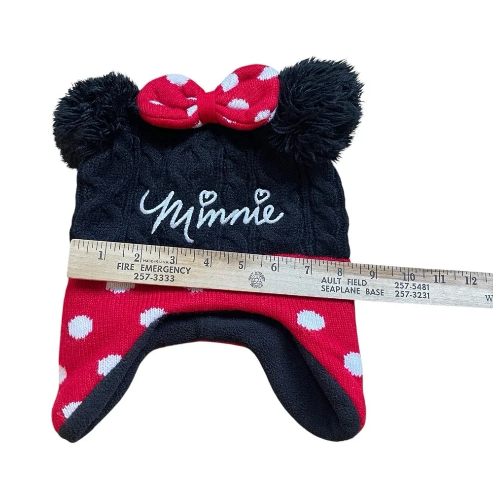 Minnie Mouse Disney Knitted Beanie ears bow Embroidered‎ 2T-5T